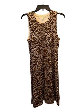 Michael Kors Leopard Print Sleeveless A Line Dress | Size Medium | NWT